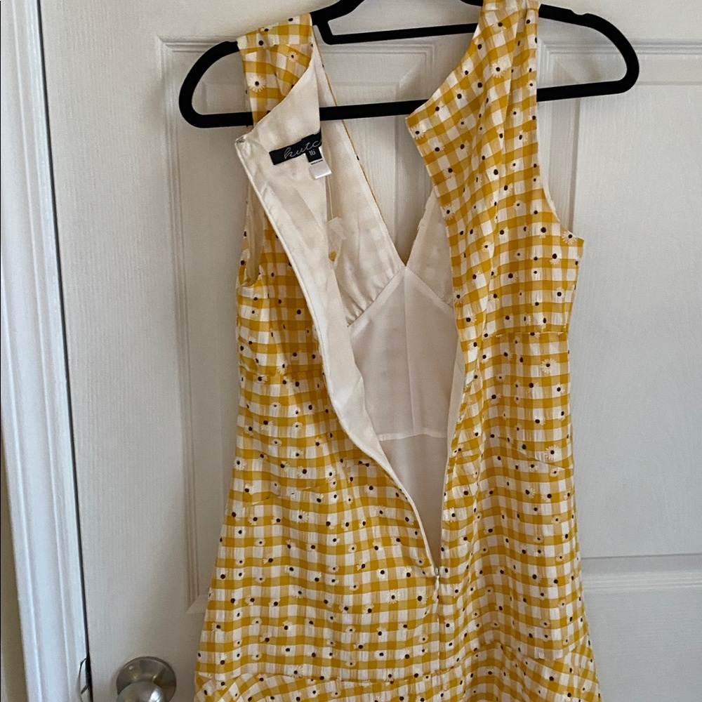 NWT Hutch Yellow and White Checkered Mini Dress - Picture 6 of 7